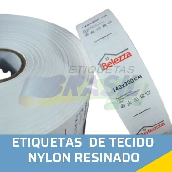 etiquetas tecido nylon resinado